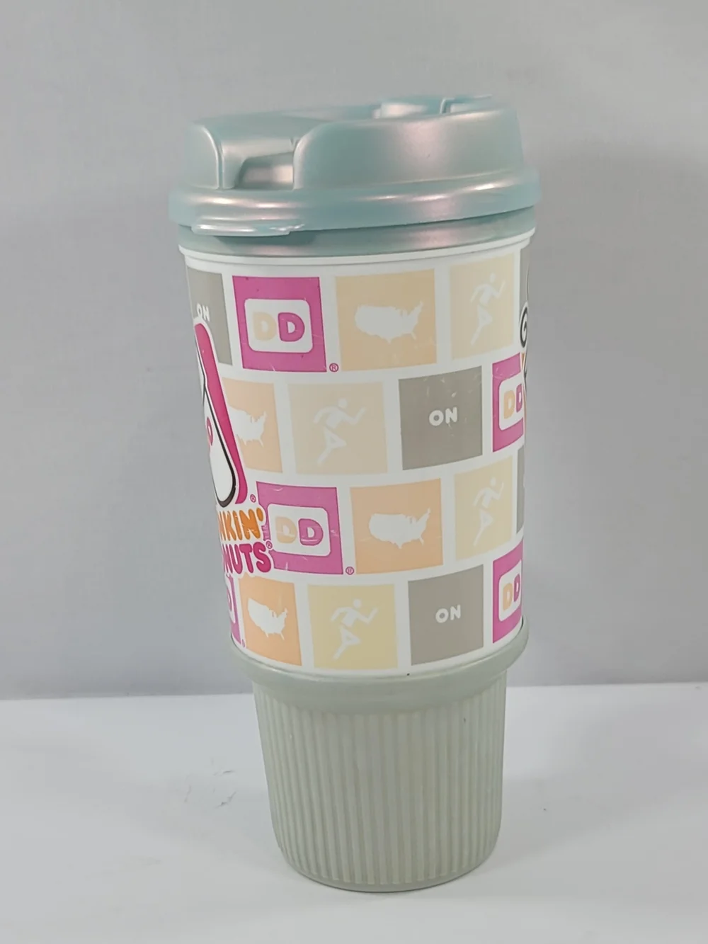 Dunkin Donuts Whirley Mug Cold/hot Travel Mug With Lid, Light Blue